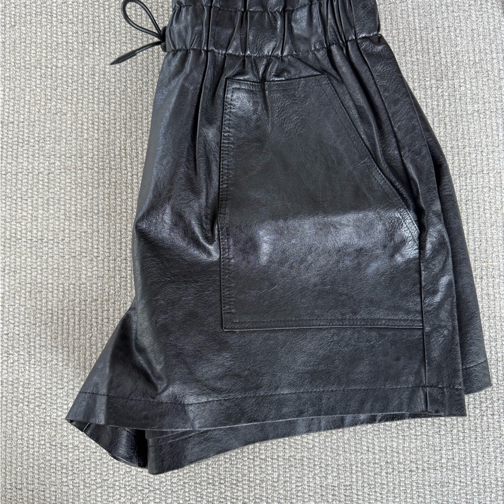 Black Faux Leather Shorts